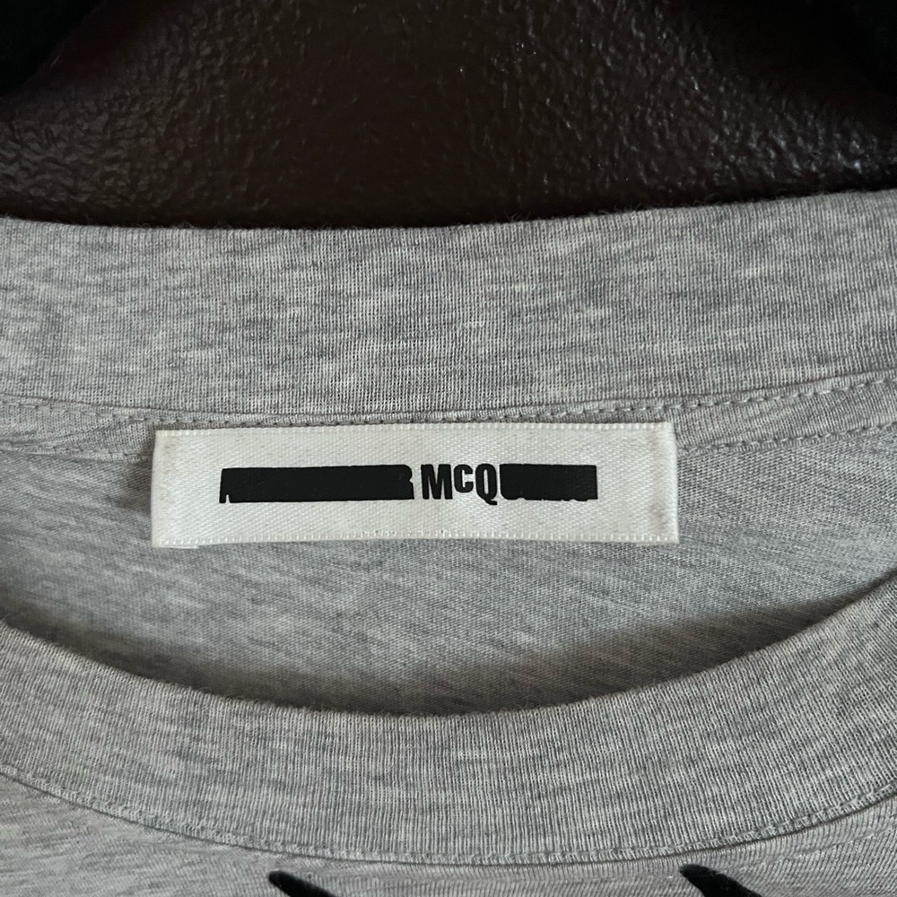 Mcq Alexander Mcqueen Swallow Print Tee Grey Black S Unisex View 6
